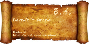 Bernát Anina névjegykártya